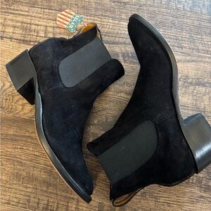 Ralph Lauren Double RL Black Suede Chelsea Boots